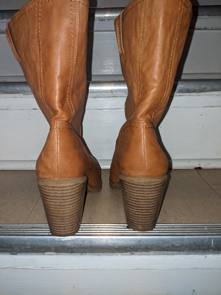 Brown Faux Leather Boots image indicator(3)