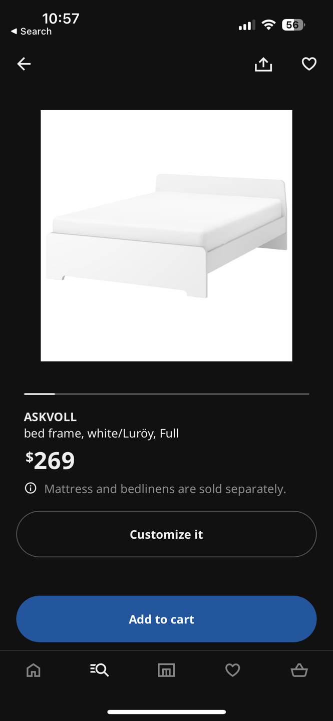 Ikea full/double bed frame & mattress - photo 3
