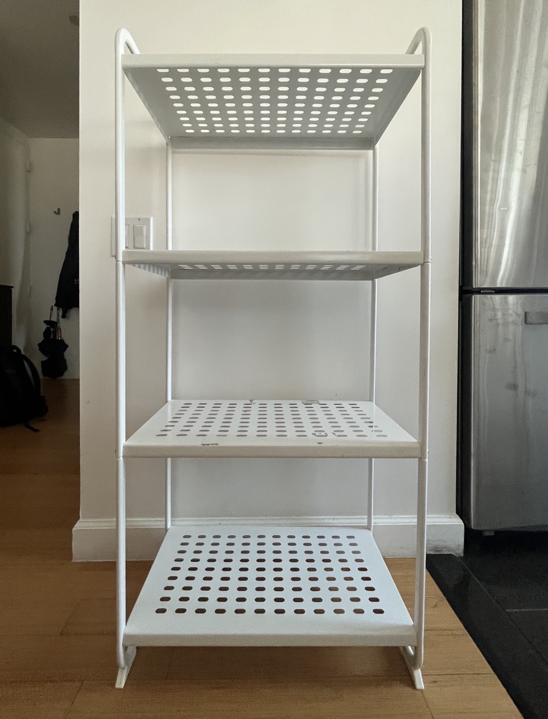 White metal shelf