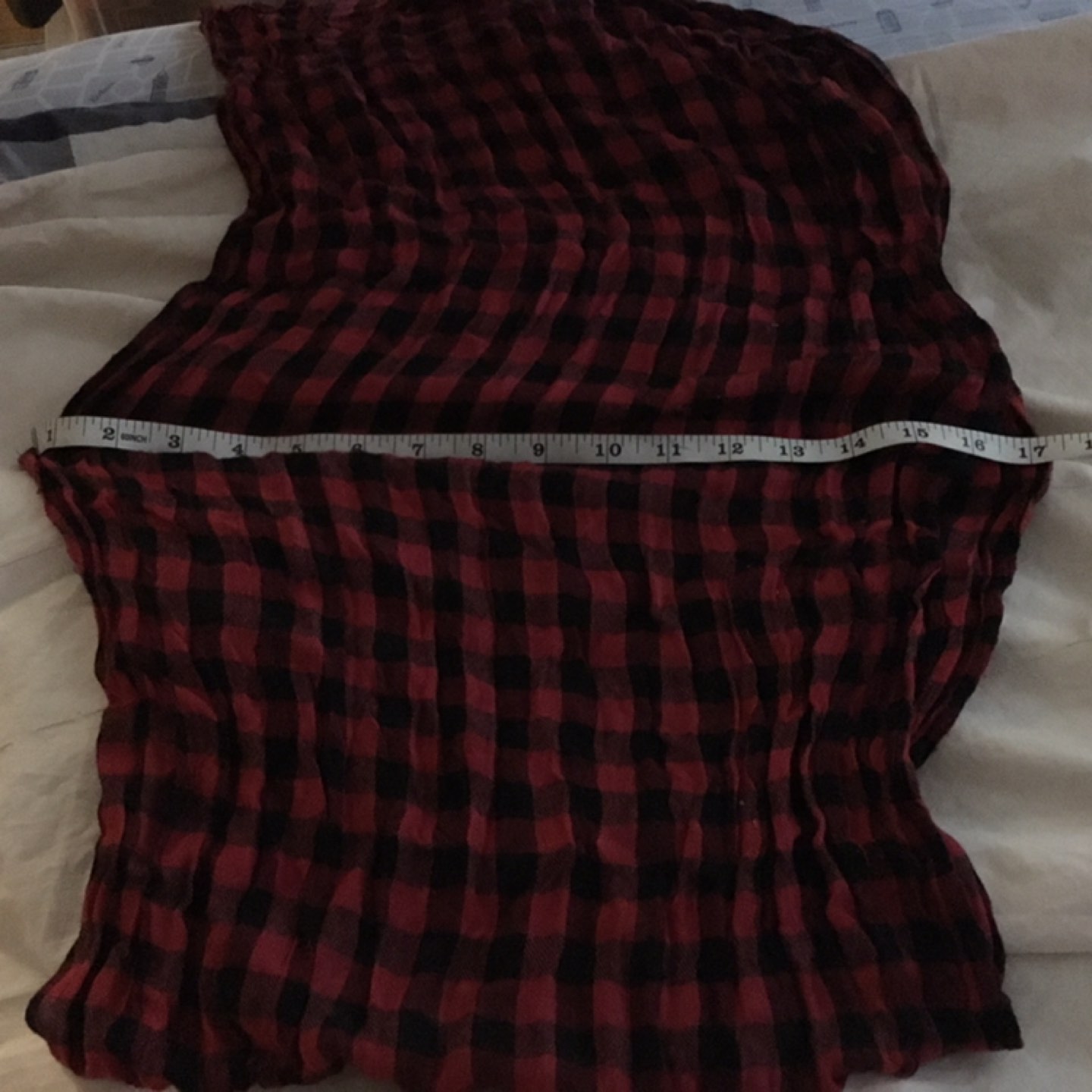 light red black plaid scarf (possible to bundle with GAP shoes) - photo 2