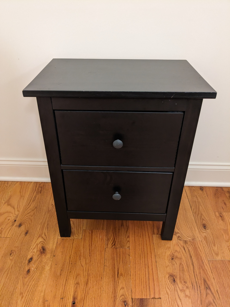 ☀️ IKEA HEMNES 2-drawer chest, bedside table, black/brown - photo 2