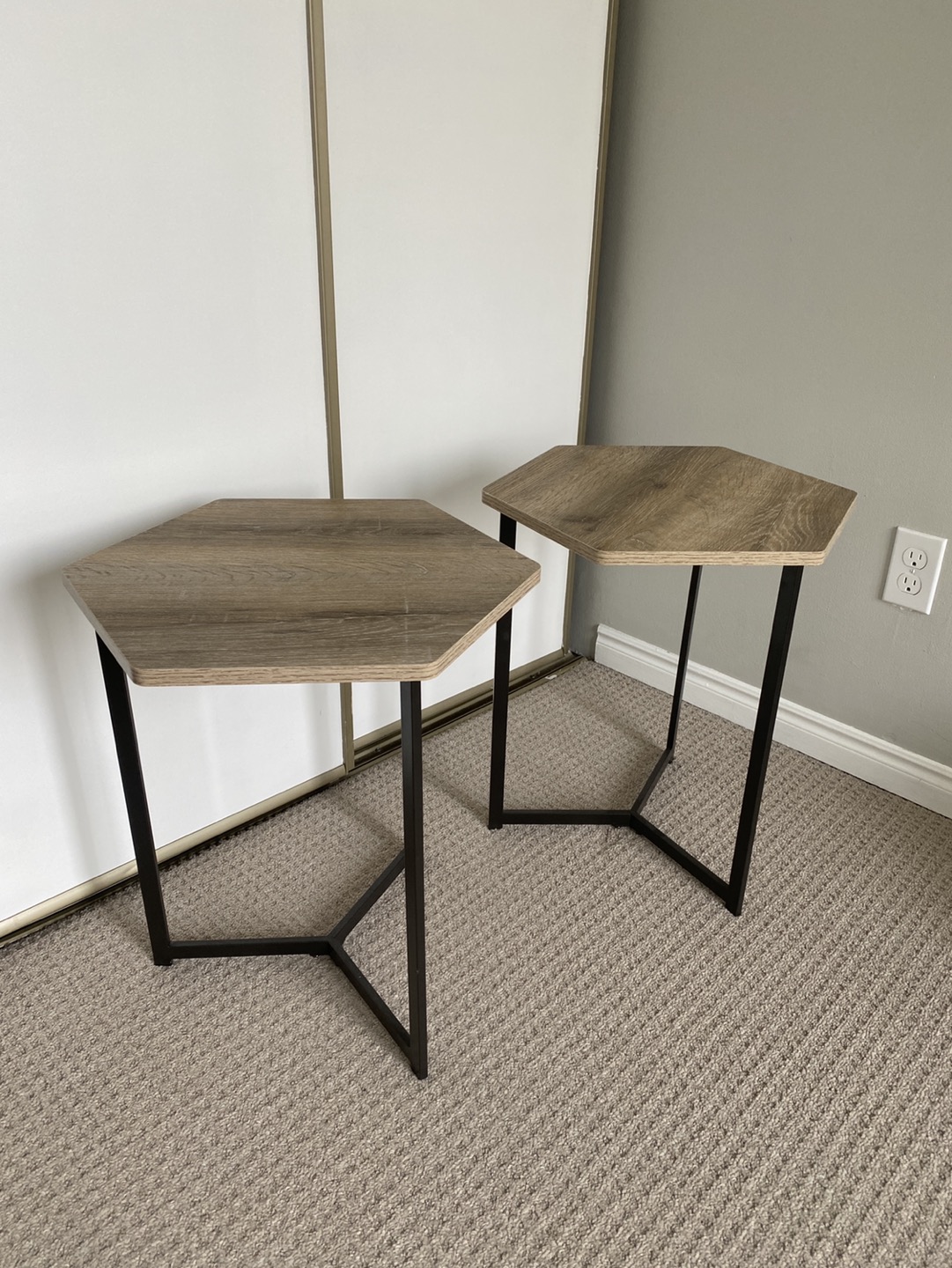 Hexagon Side Tables Set of 2