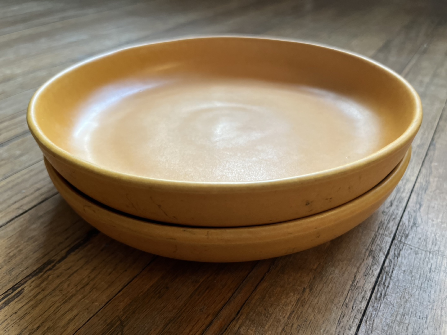 Oui egg yolk stoneware dinner bowl / plates - set of 2 image indicator(4)