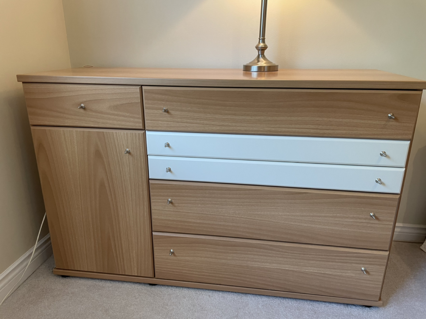 Neoset Bedroom dresser with 6 drawers and 2 shelves thumbnail
