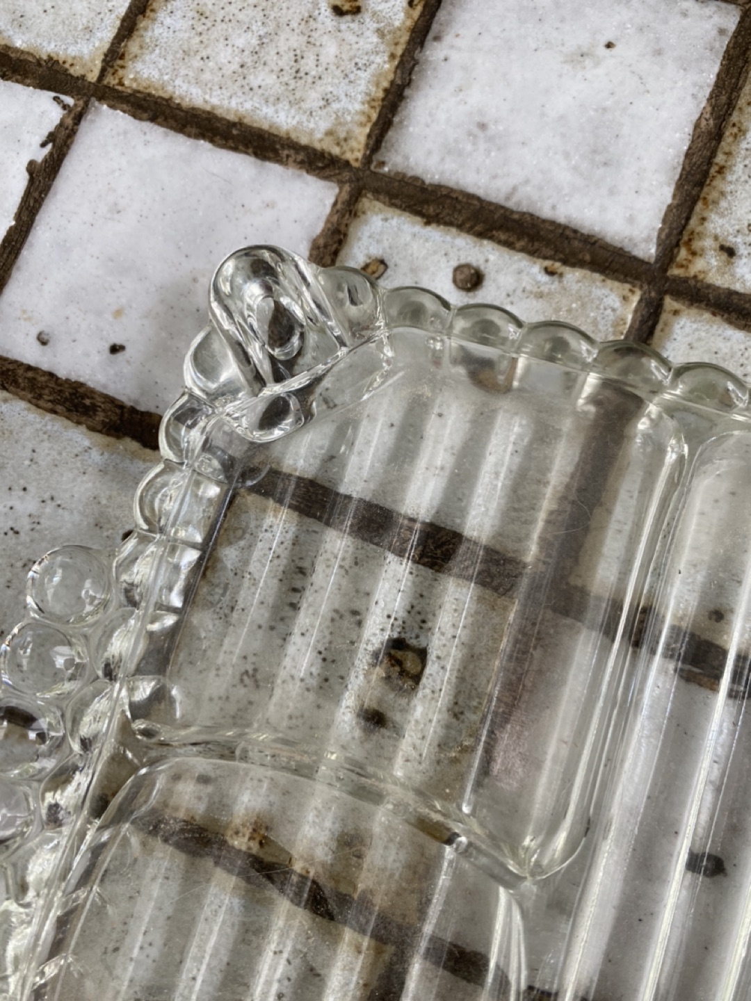 Vintage Mid Century Glass Sandwich Plates /Sushi plates - photo 3