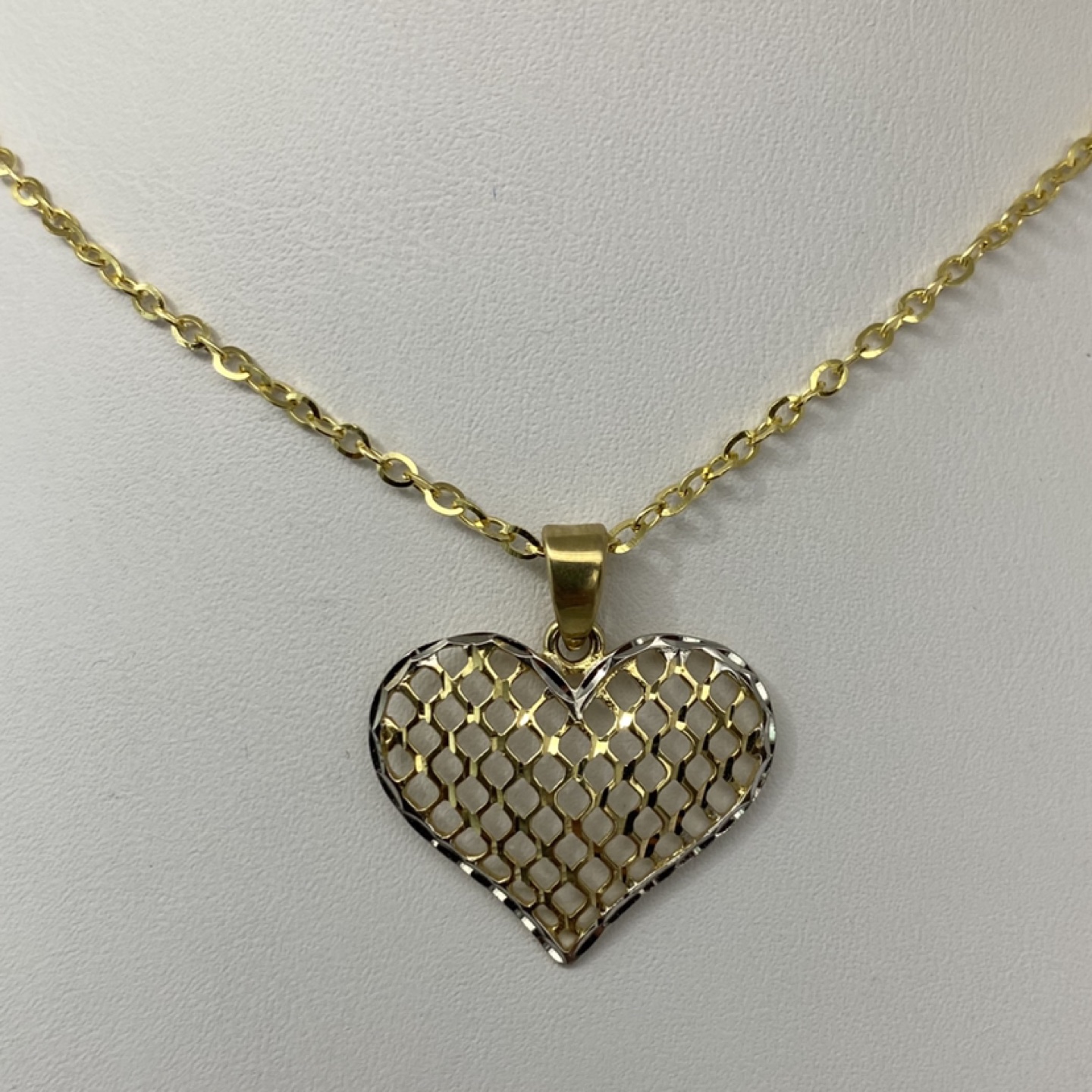 10K Diamond cut heart necklace thumbnail