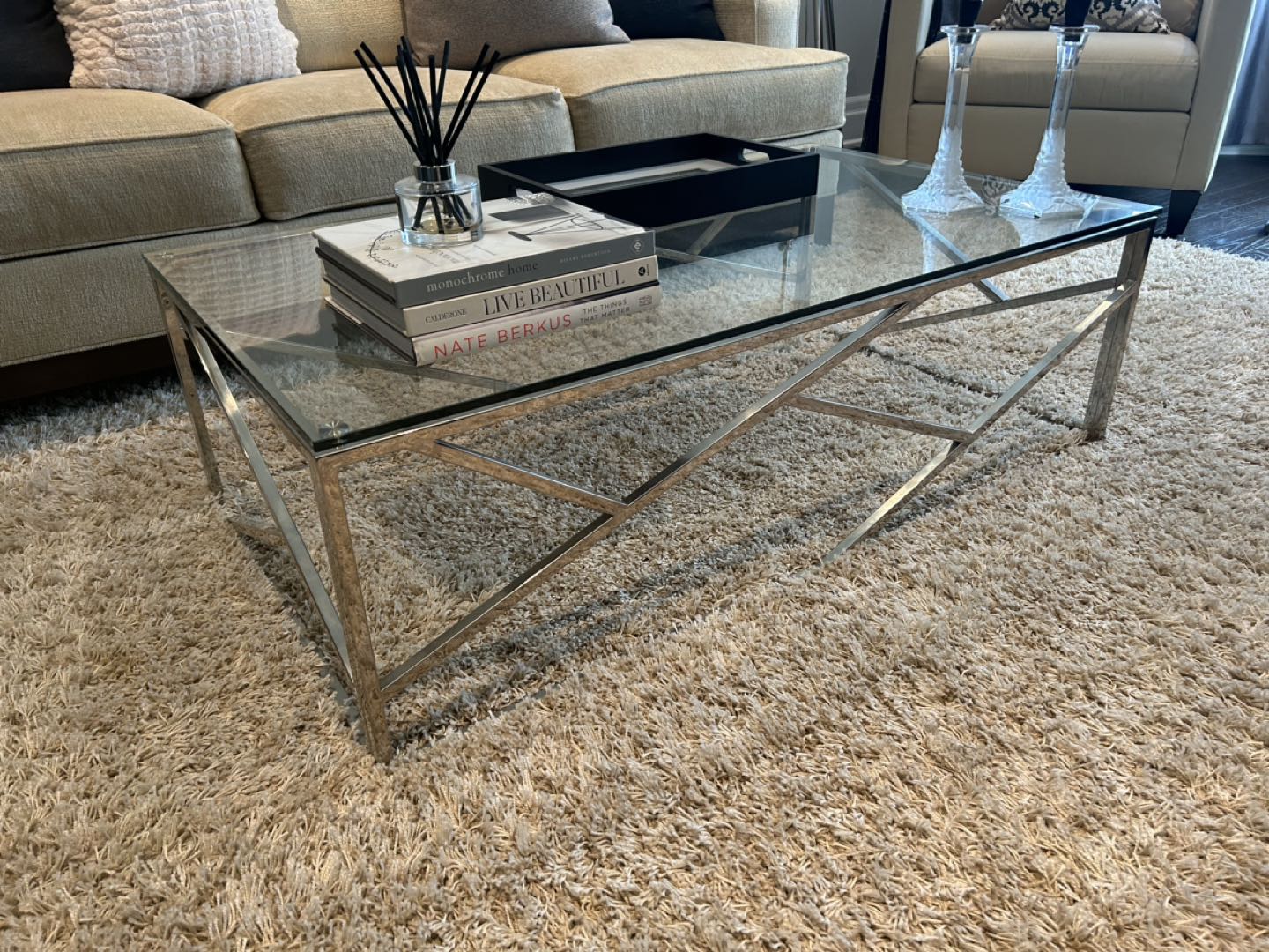 Glass & Chrome coffee table