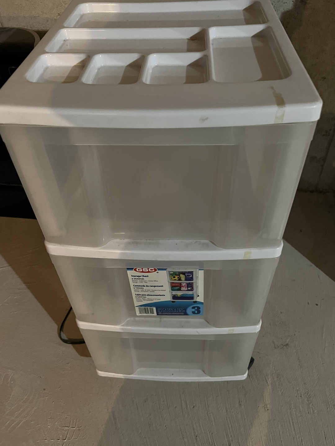 3 drawer storage chest with wheels for home or office