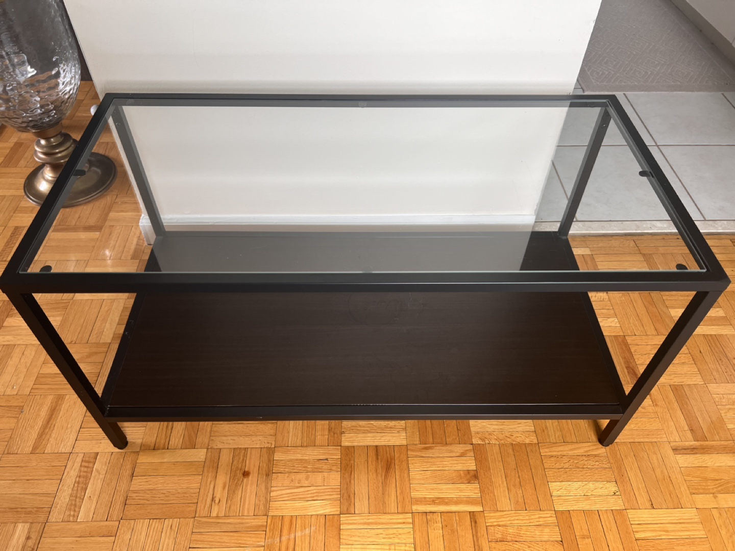Glass coffee table