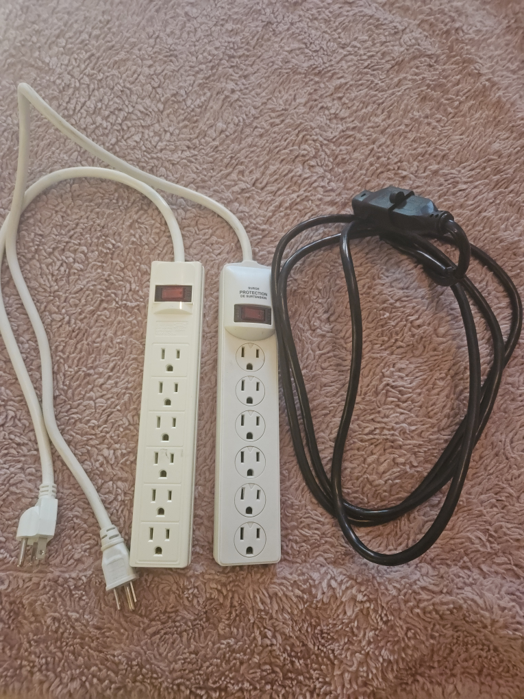 2 x 6 plug surge protection cords + 1 x 8 foot extension cord thumbnail