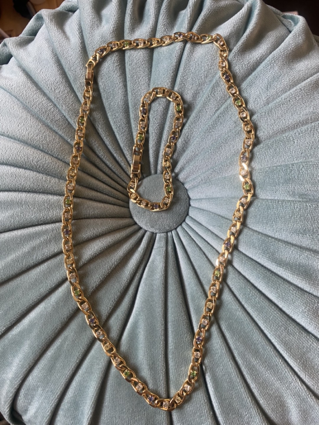 Plated Gold Necklace and Bracelet thumbnail