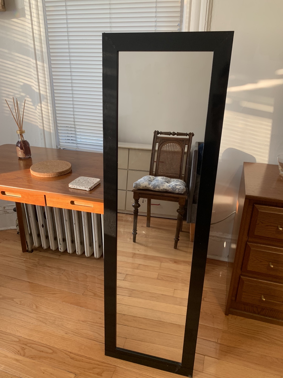 Black framed mirror