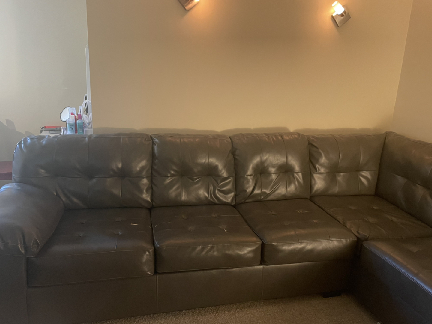 Large Dark Brown Sectional Couch