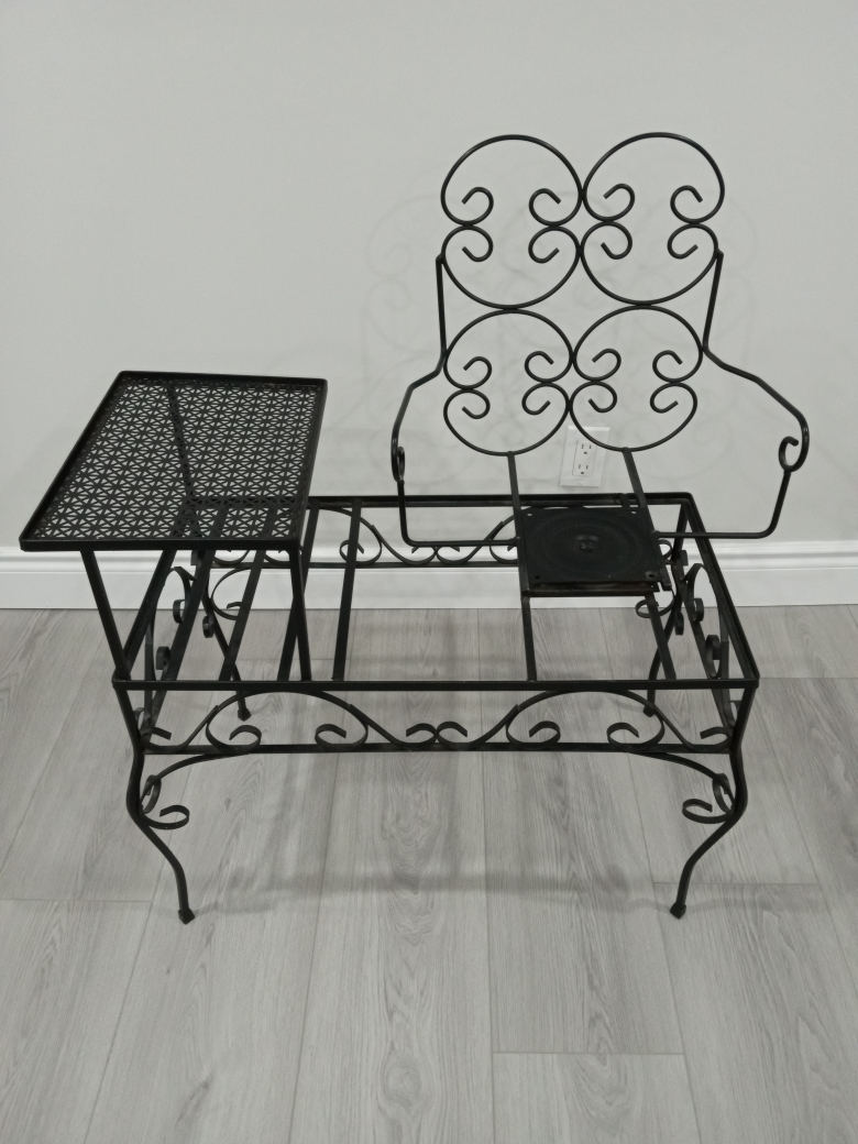 vintage telephone and magazine stand - photo 2