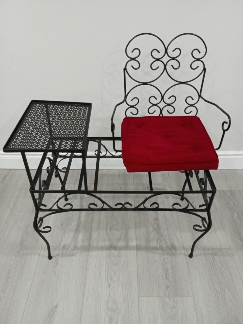 vintage telephone and magazine stand - photo 4