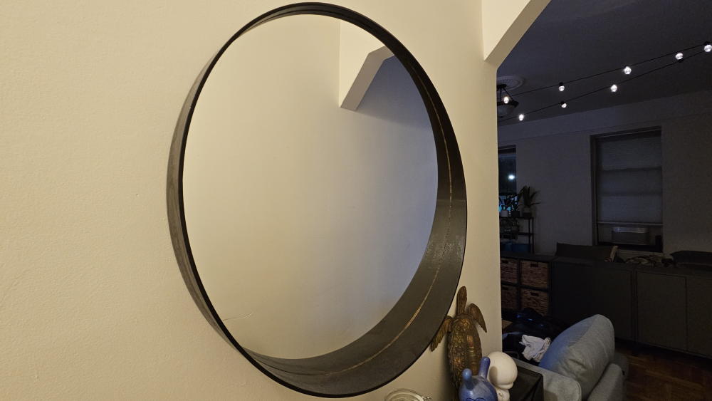 Ikea mirror, round, painted black - photo 3