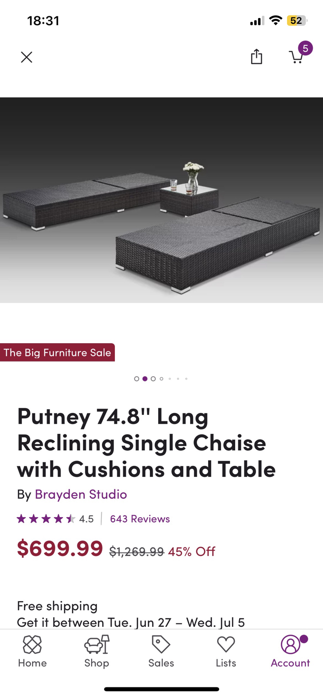 Recline Chaise set with table - photo 2