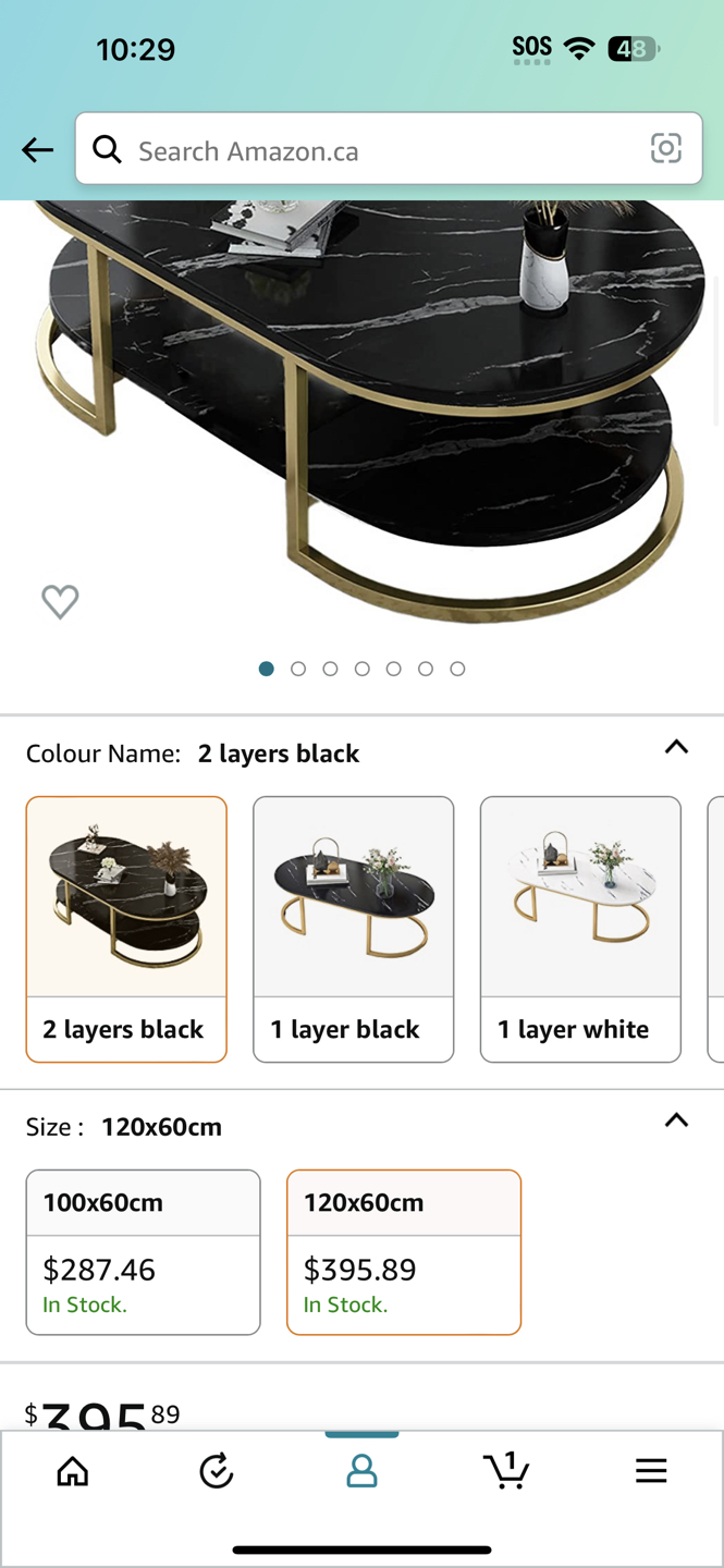 MODERN DESIGN: Elegant faux marble coffee table image indicator(9)