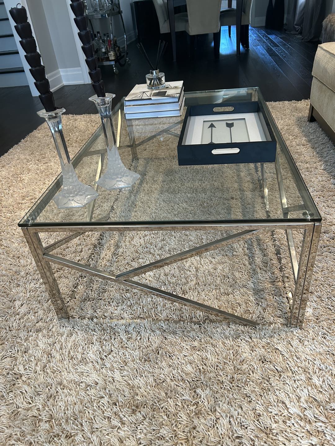 Glass & Chrome coffee table - photo 2