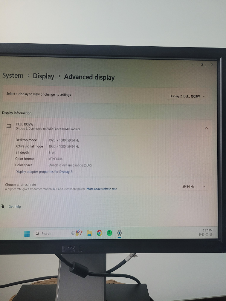 Monitor - Dell 19" - HDMI okay image indicator(3)