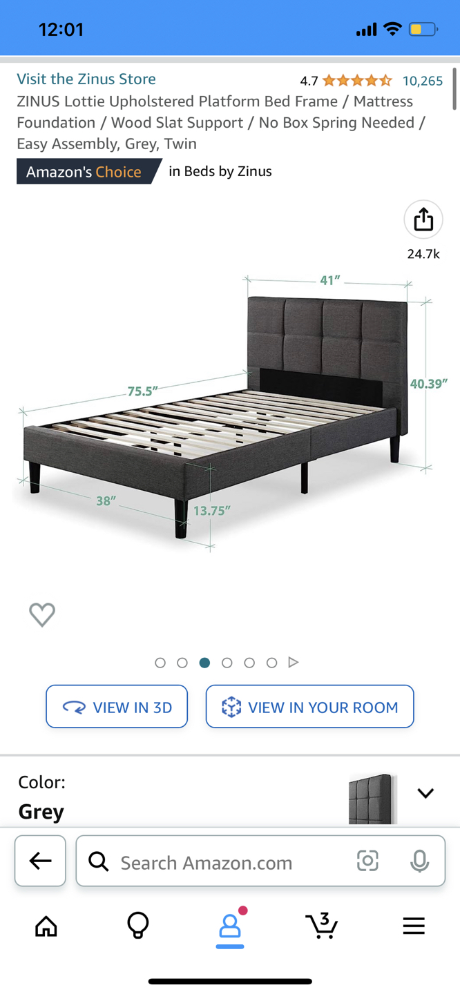 twin bed frame(5 in mattress optional)