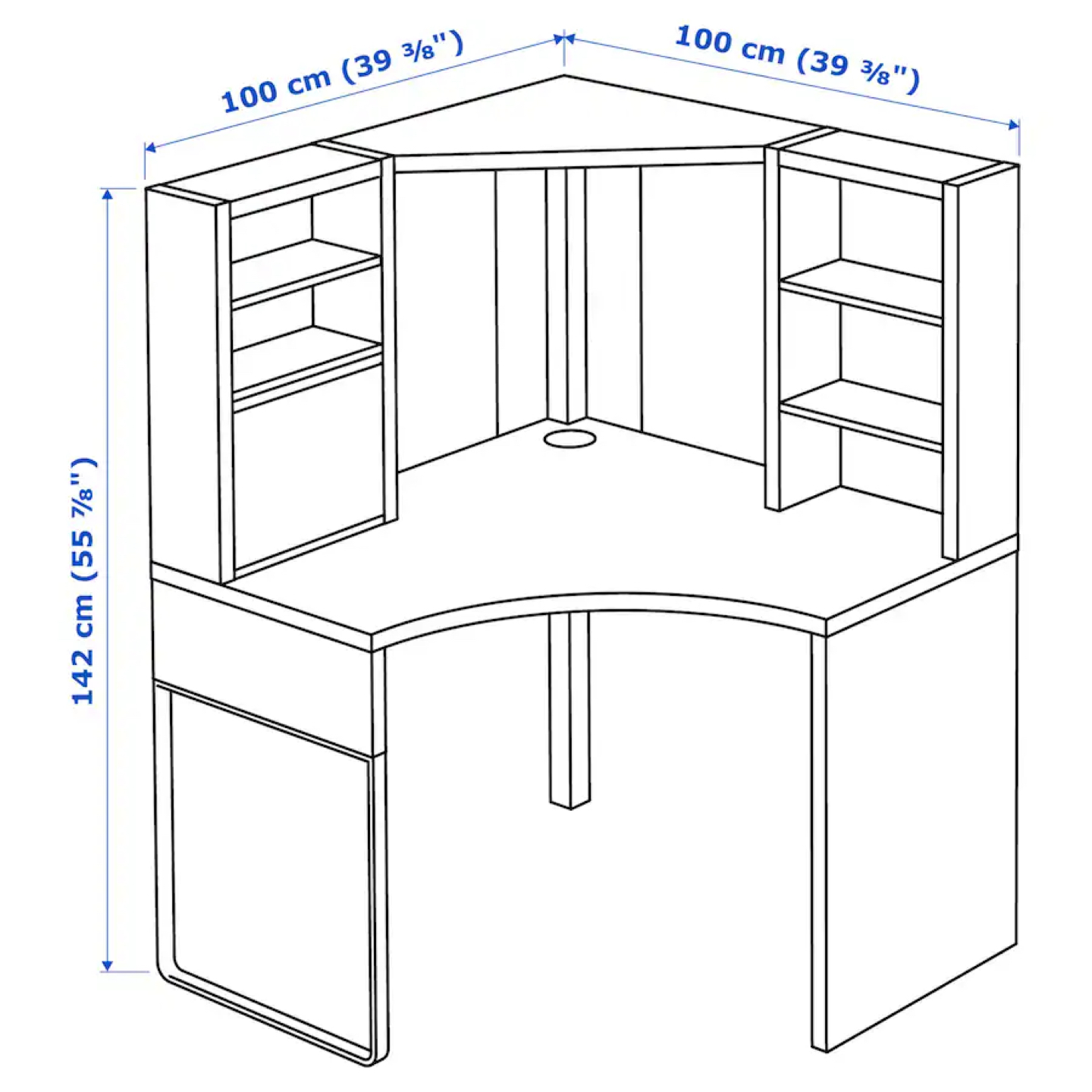 IKEA MICKE Corner work station/ desk/ computer table, white. - photo 3