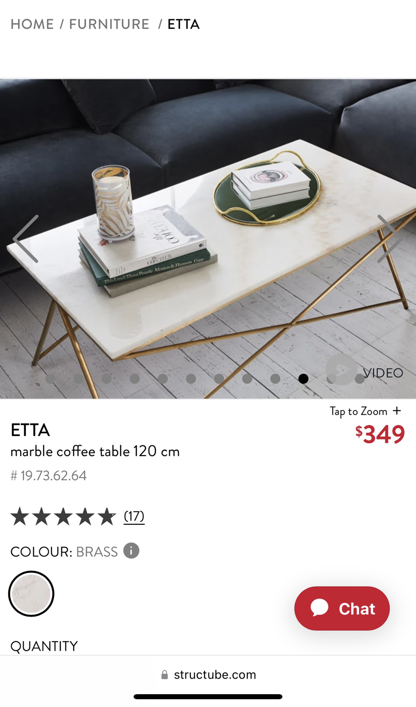 marble coffee table 120 cm