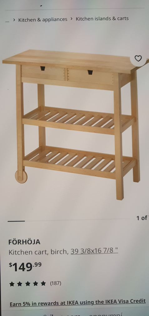 Kitchen cart with wheels