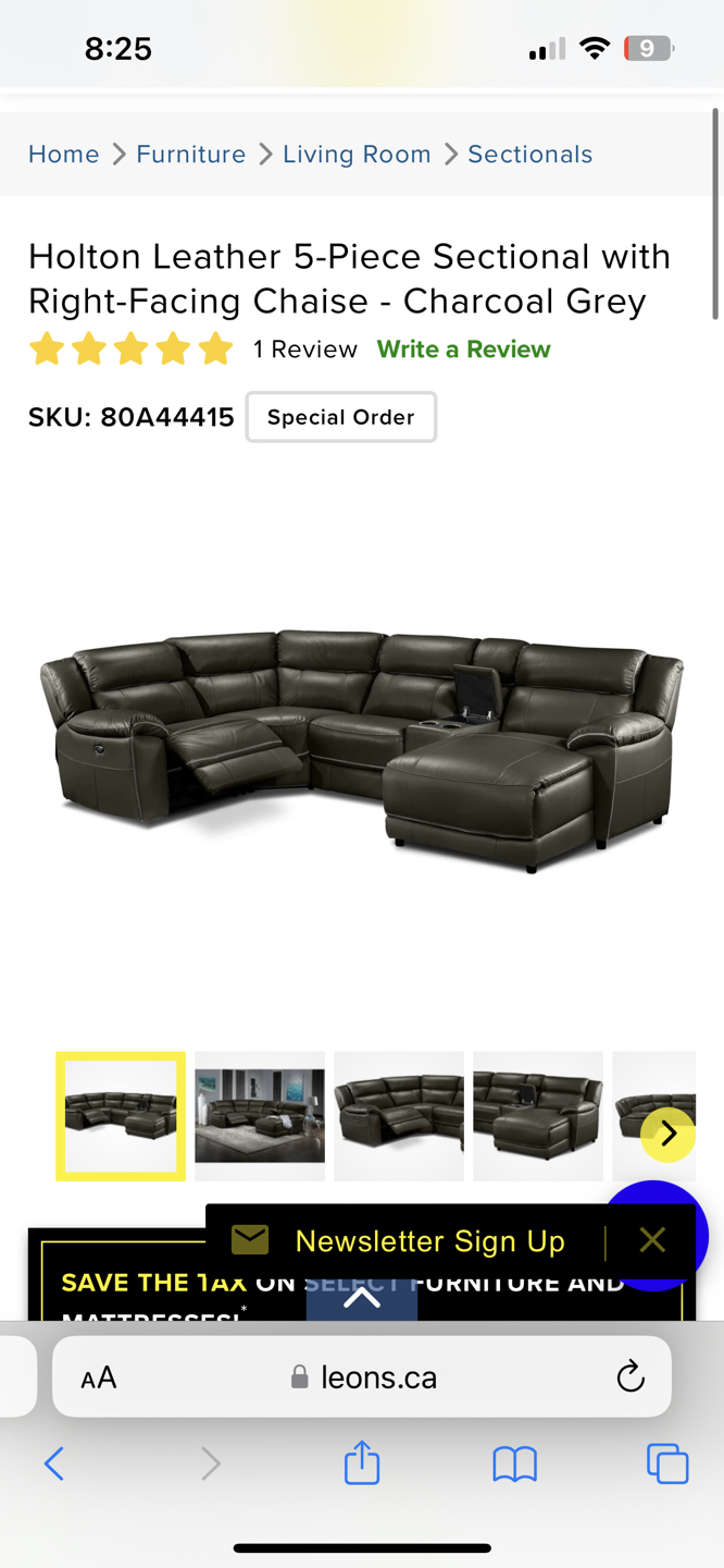 LEATHER L-SHAPED RECLINING SOFA image indicator(7)