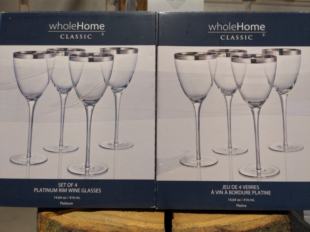 BNIB Platinum Wine Glasses