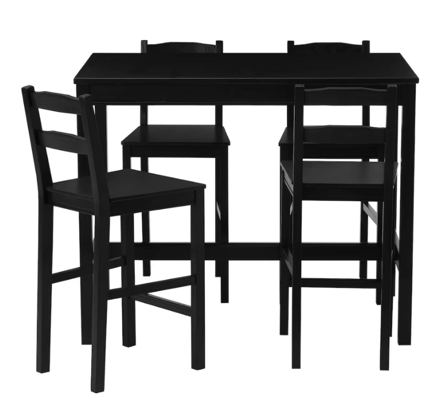 Ikea high dining table with 4 chairs and seat cushins thumbnail