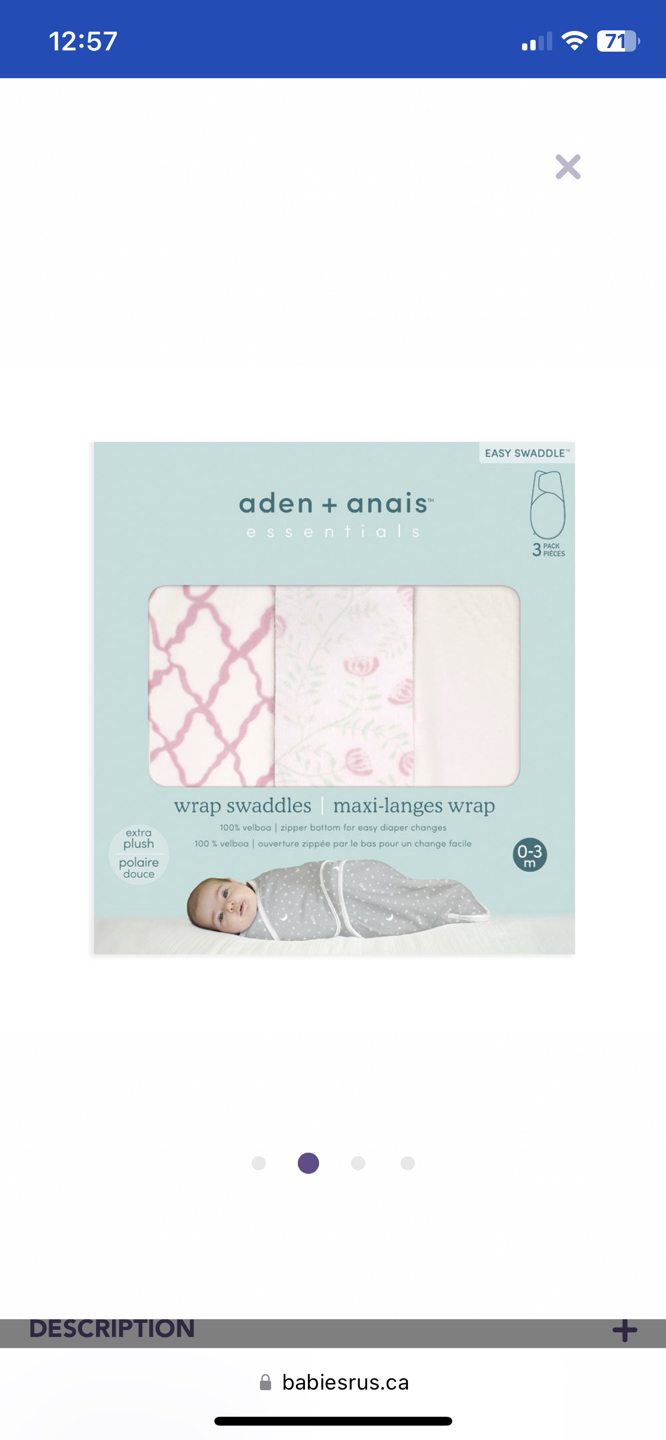 Aden + Anais swaddle wrap 0-3months