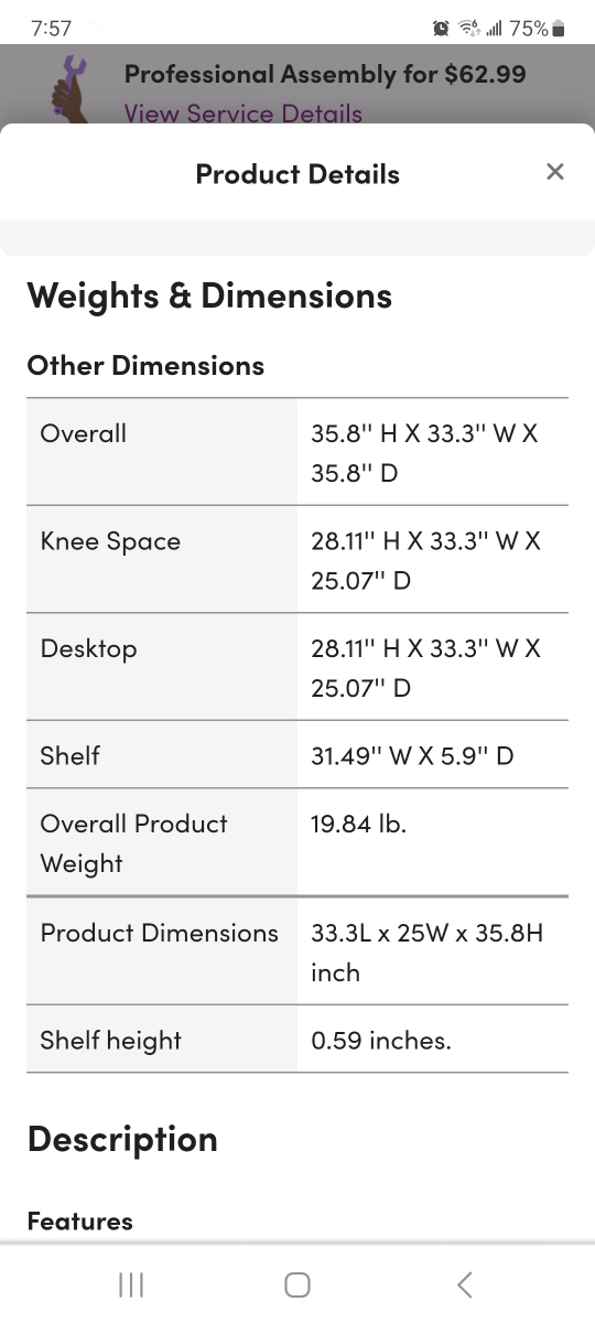 Folding Computer Desk/ Table - photo 4