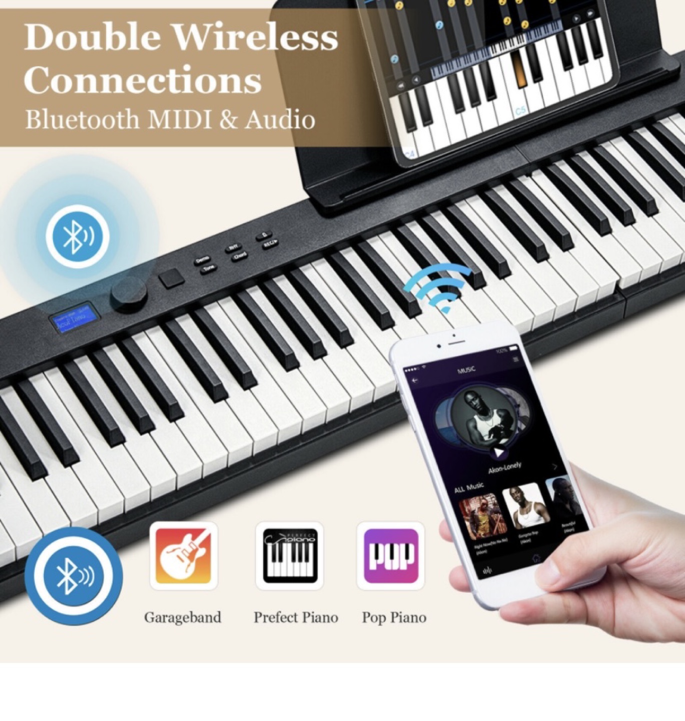 88-Key Folding Electric Piano Keyboard image indicator(7)