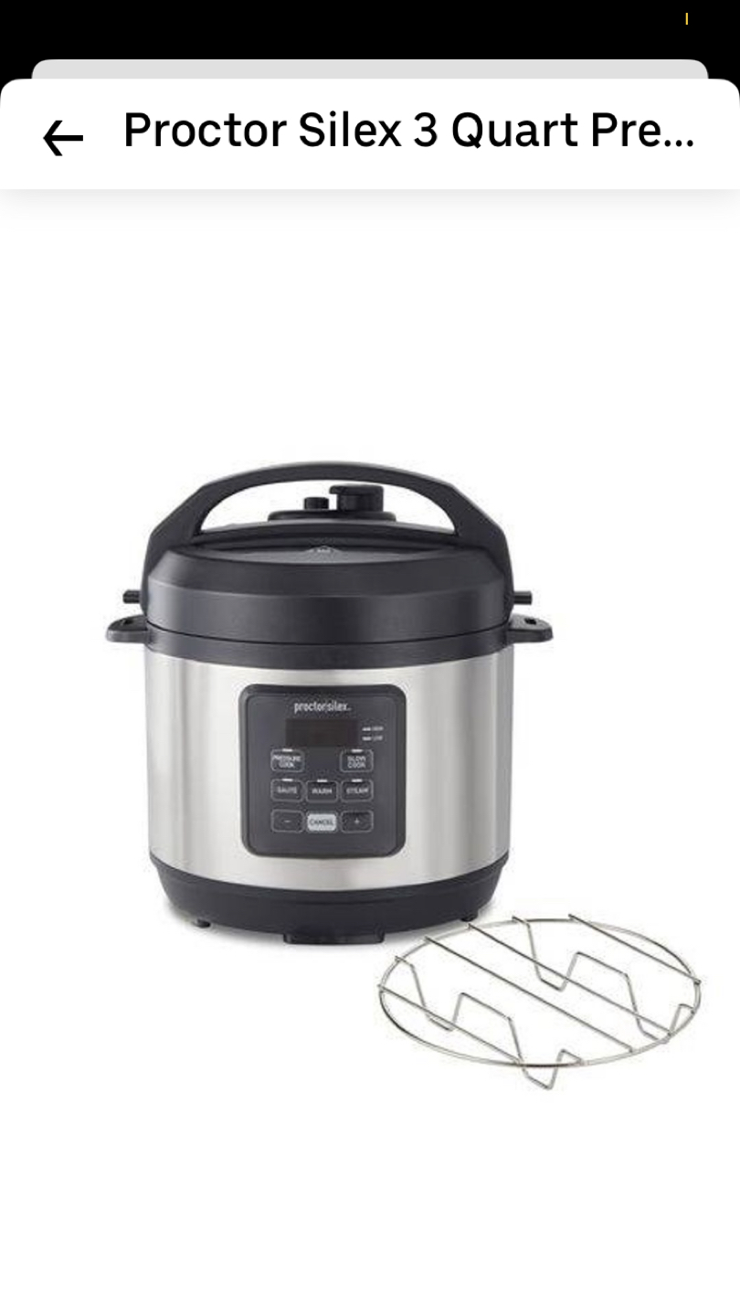 Proctor Silex 3 Quart Pressure Cooker 34503