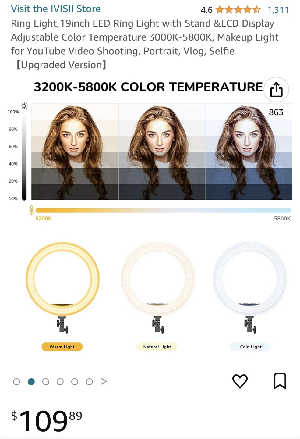 19 inch LED Ring Light with Stand & LCD Display☀️ - photo 2