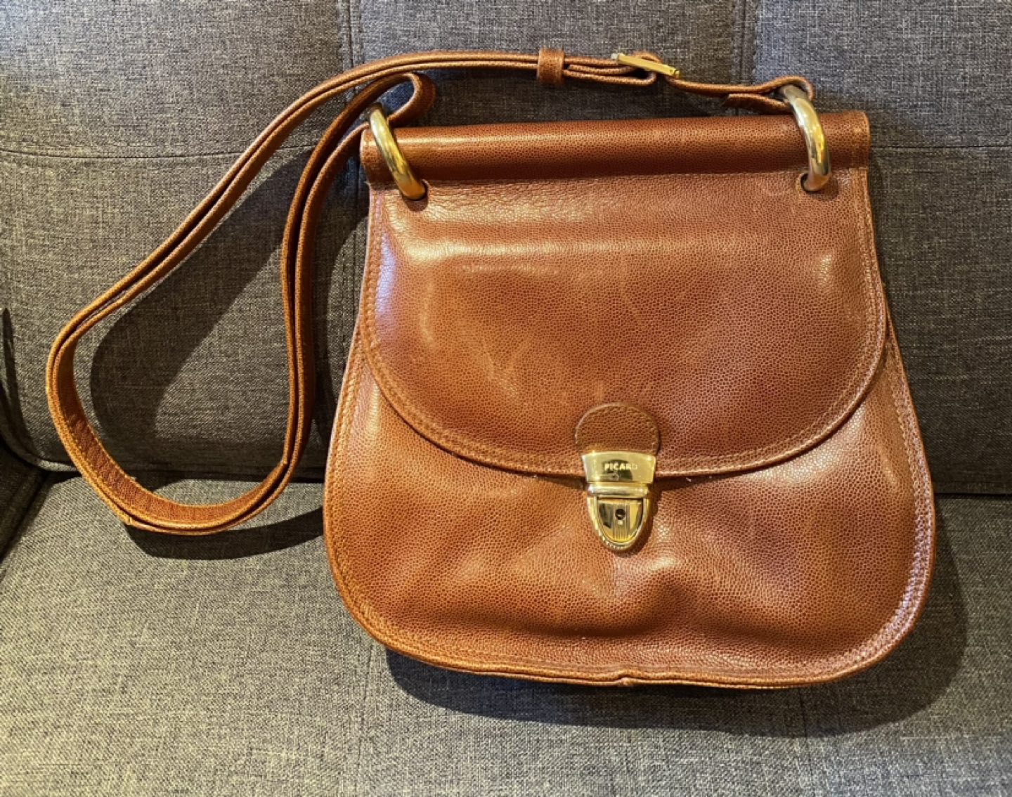 Brown Leather Purse - crossbody bag thumbnail
