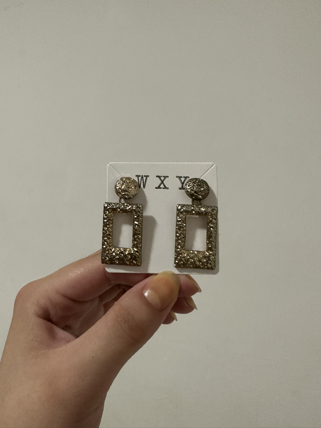 Gold Rectangle Earrings