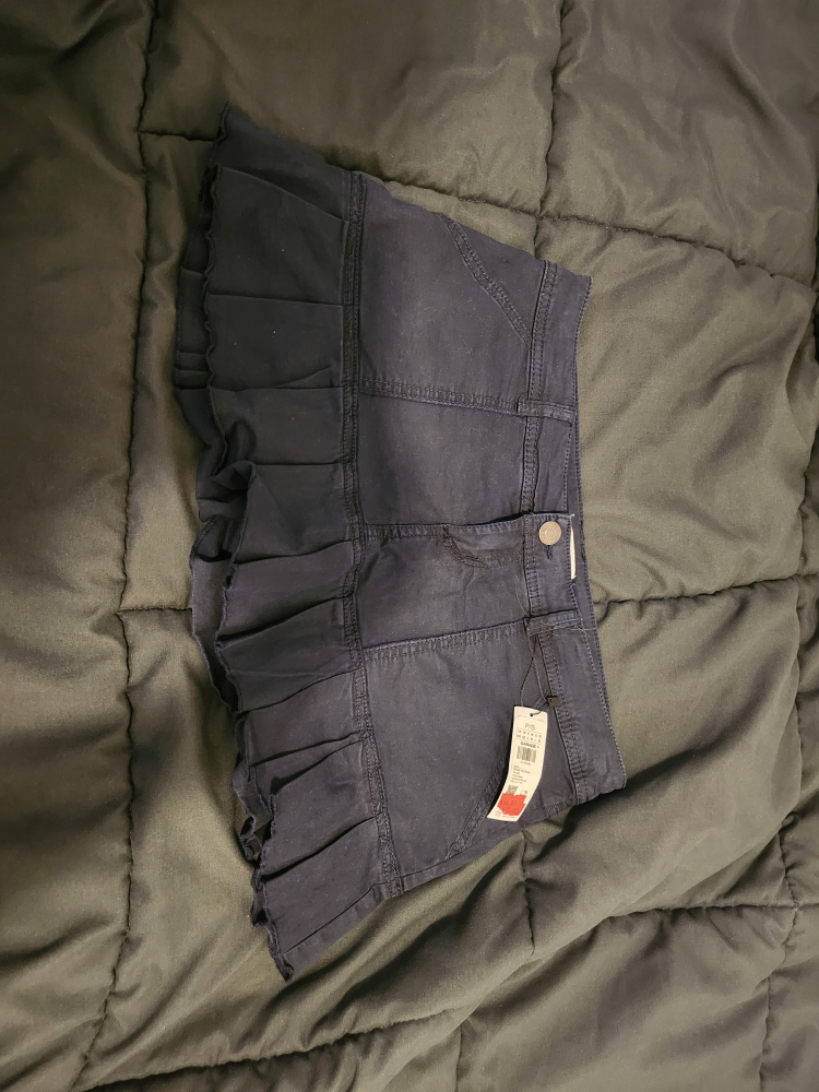 garage navy blue mini skirt thumbnail