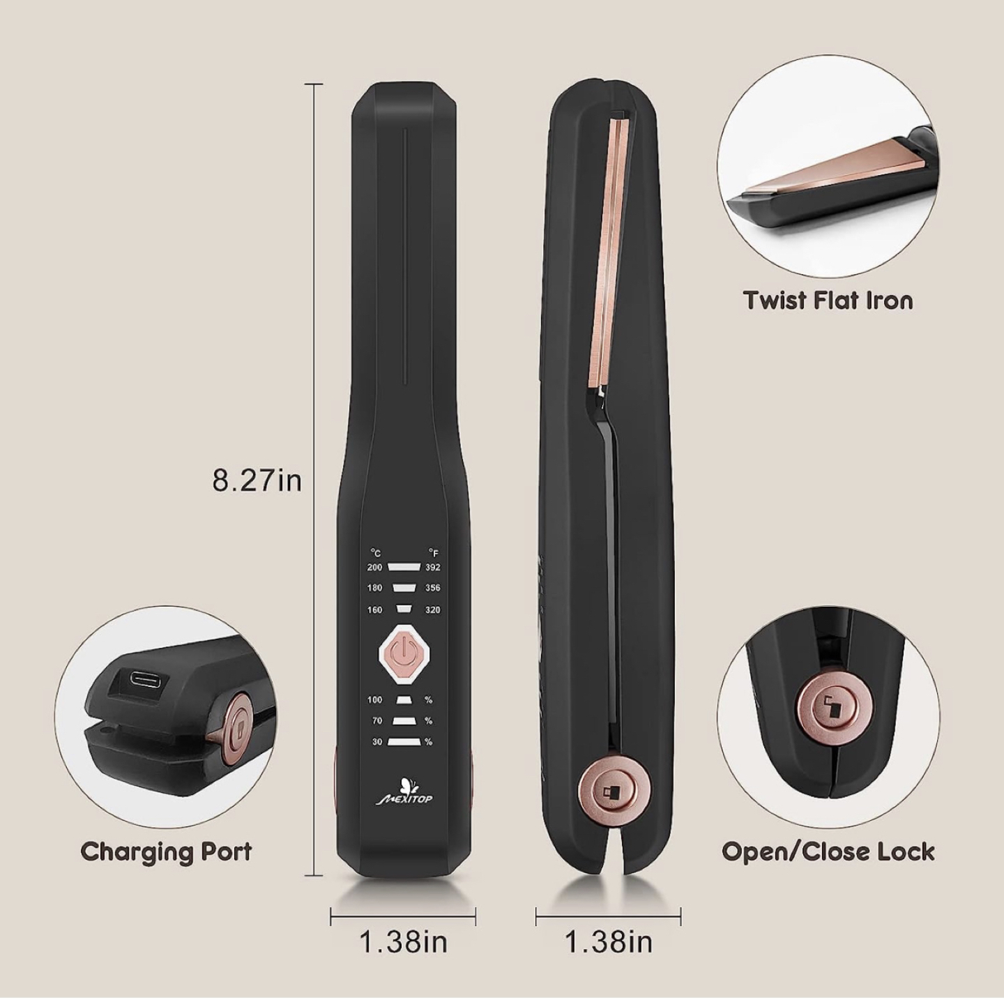 Cordless Hair Straightener and Curler 2 In 1, image indicator(5)