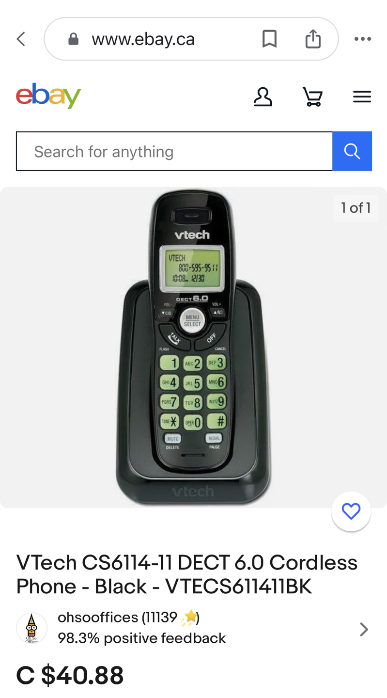 VTech CS6114-11 DECT 6.0 Cordless Phone - Black - VTECS611411BK image indicator(3)