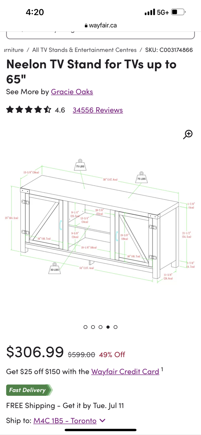 Wayfair TV Stand - photo 4