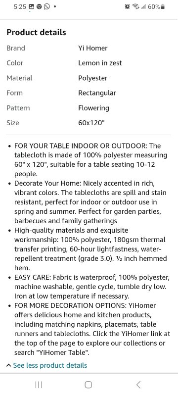 New summer table cloth 60"×120" waterproof image indicator(5)