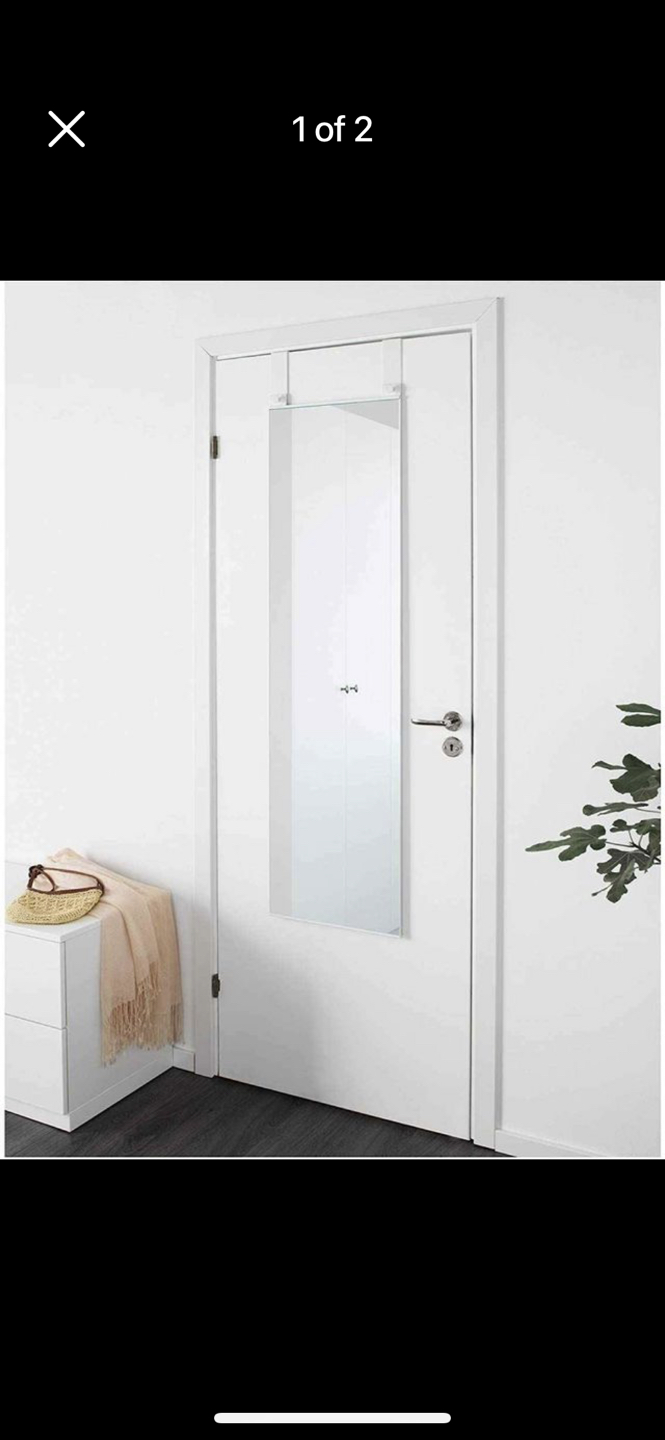 Ikea over the door mirror with hooks thumbnail