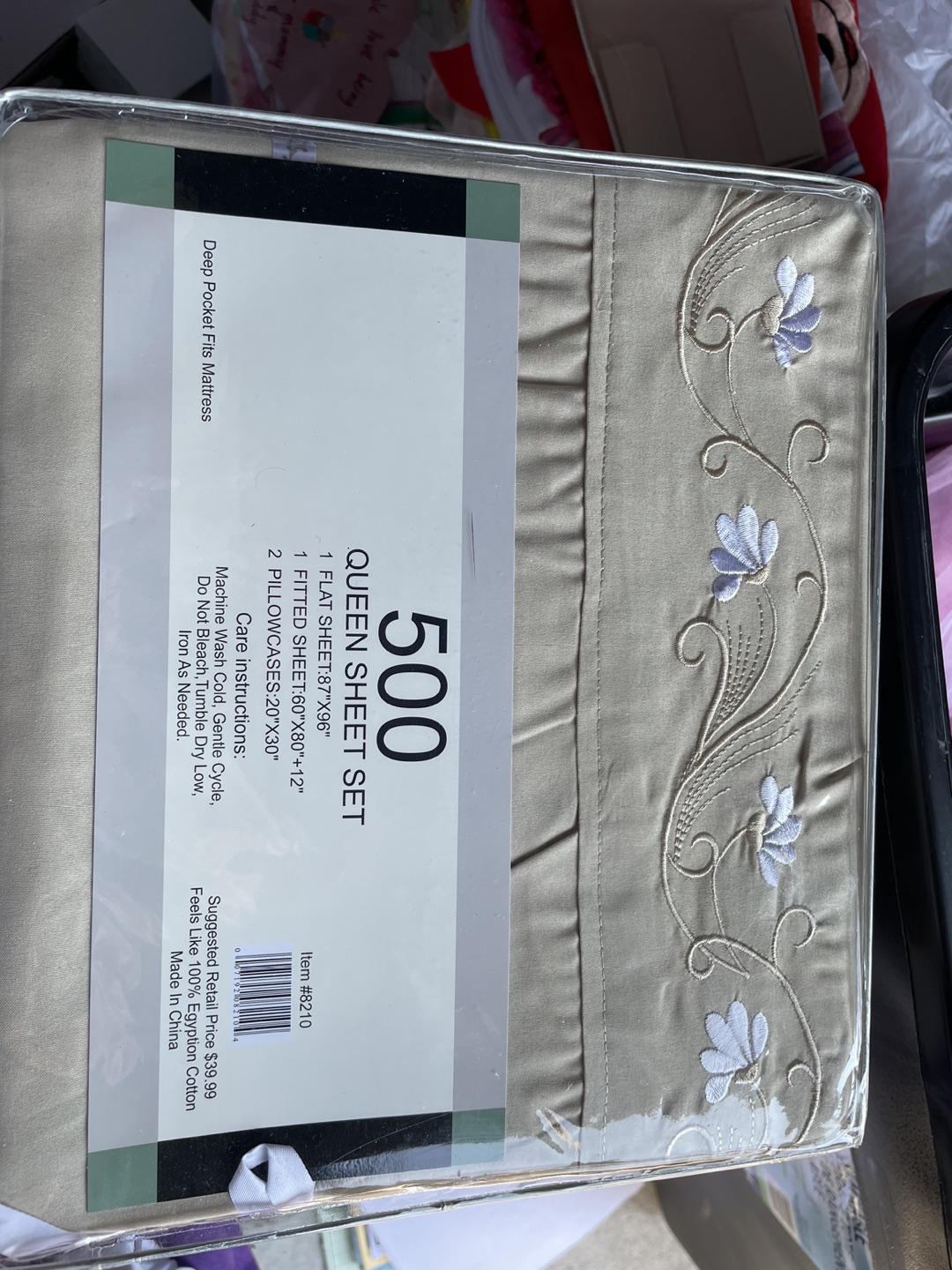 Queen size bed sheets 100% Egyptian Cotton thumbnail