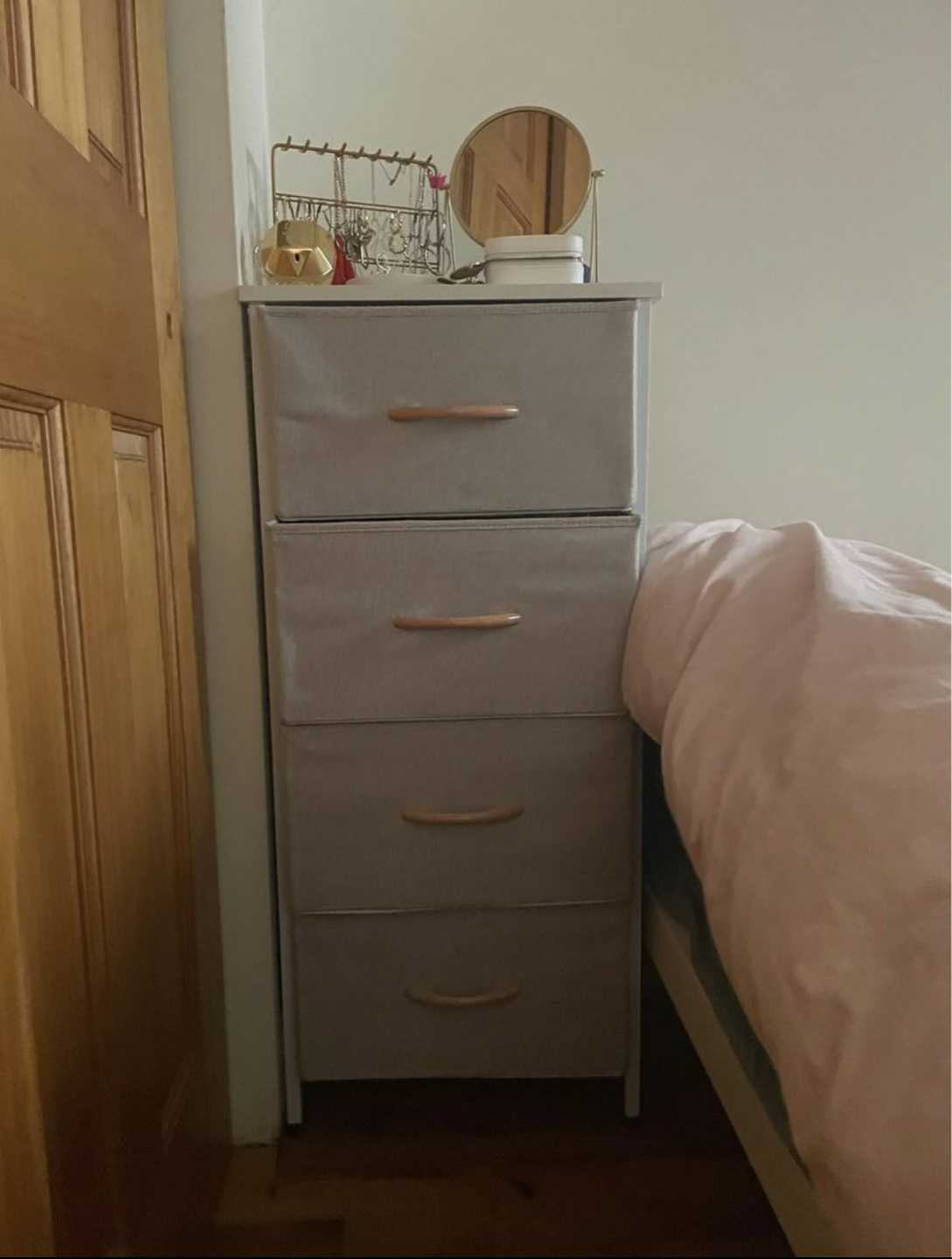 4 drawer small fabric dresser