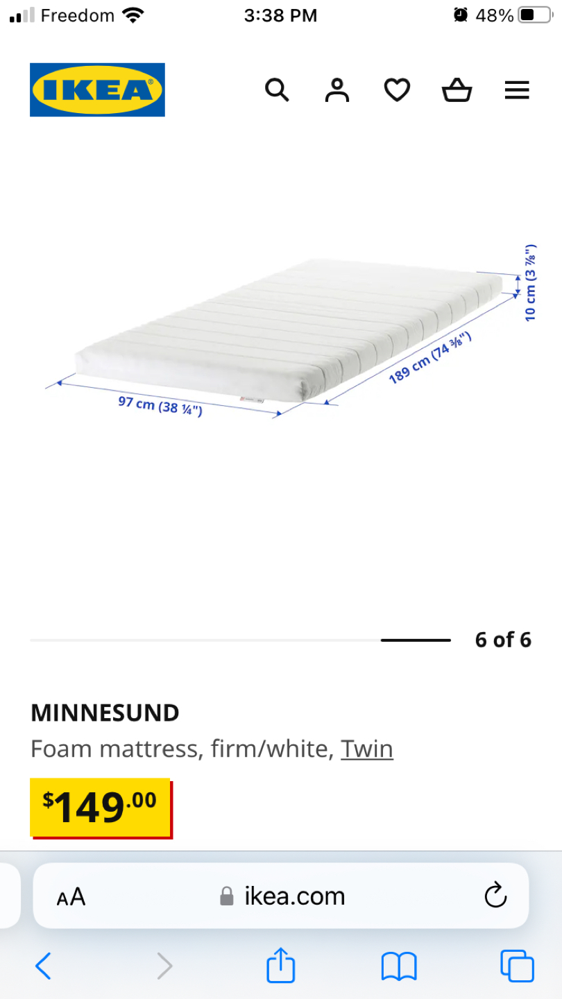 MINNESUND Foam mattress, firm/white, Twin - photo 4