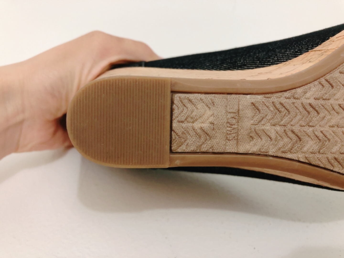 Like NEW TOMS denim wedge sole sandal size:8@downtown image indicator(6)