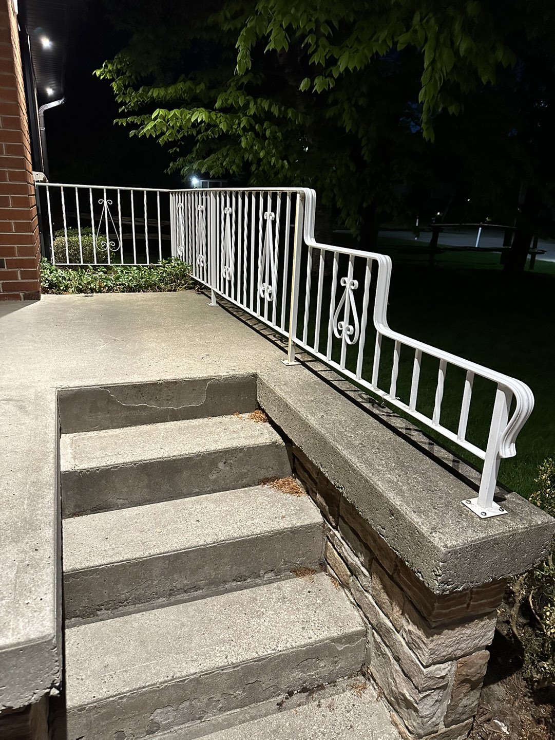 White outdoor railing