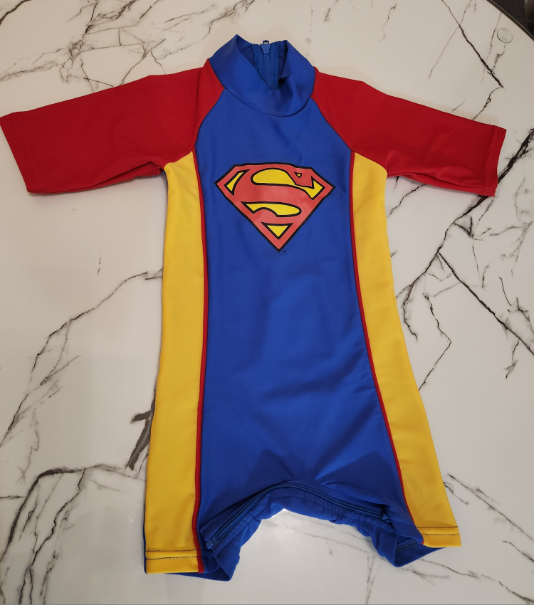 Toddler one-piece Superman Swimsuit Sz. w/UV Protection